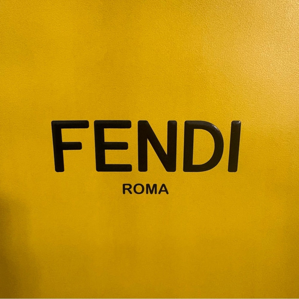 FENDI‎ Roma Yellow Luxury Shopping Bag With Ribbon Large Designer Gift Bag - Picture 5 of 5